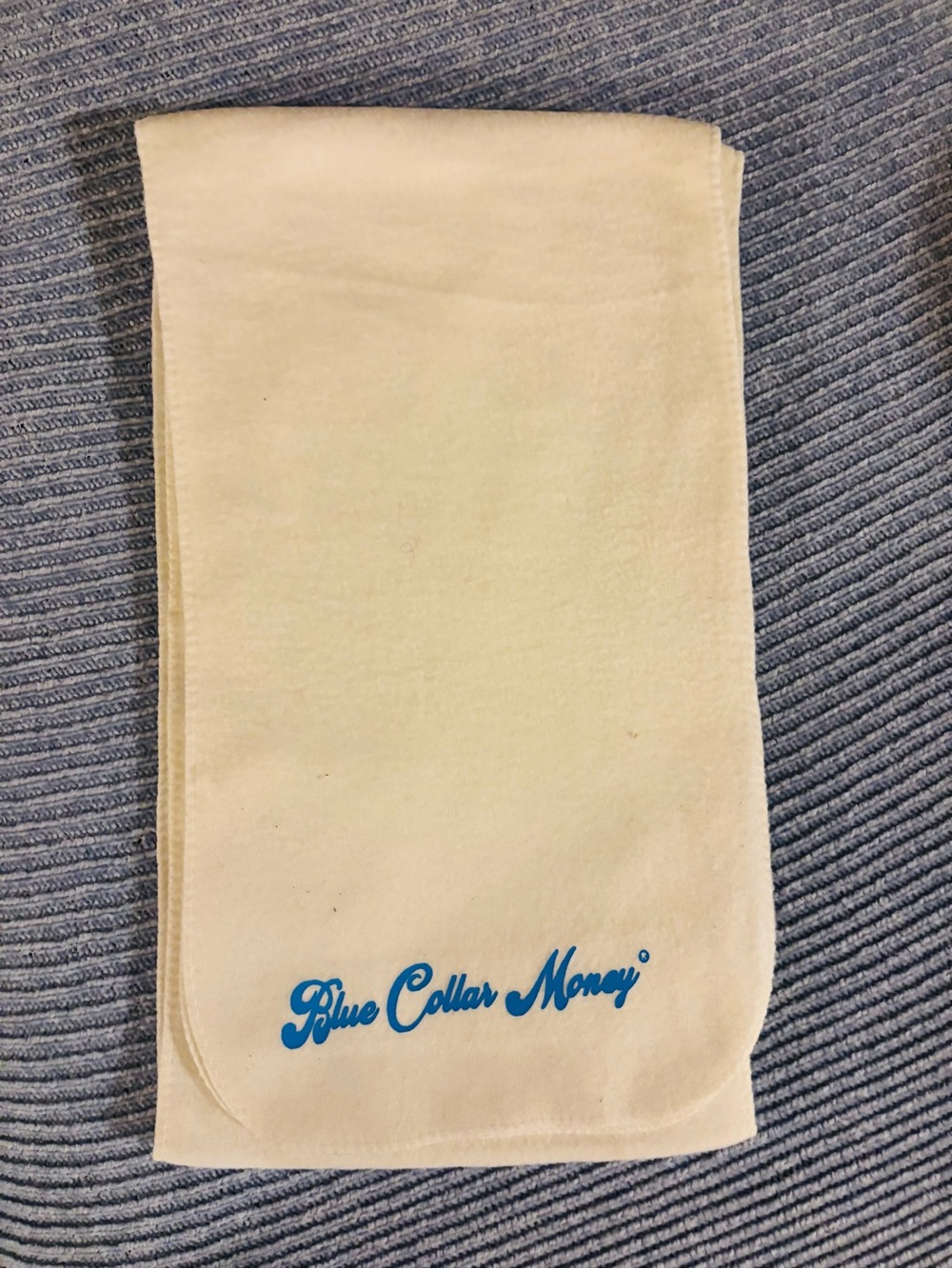 Blue Collar Money Cream Men’s Scarf - Logo Accent